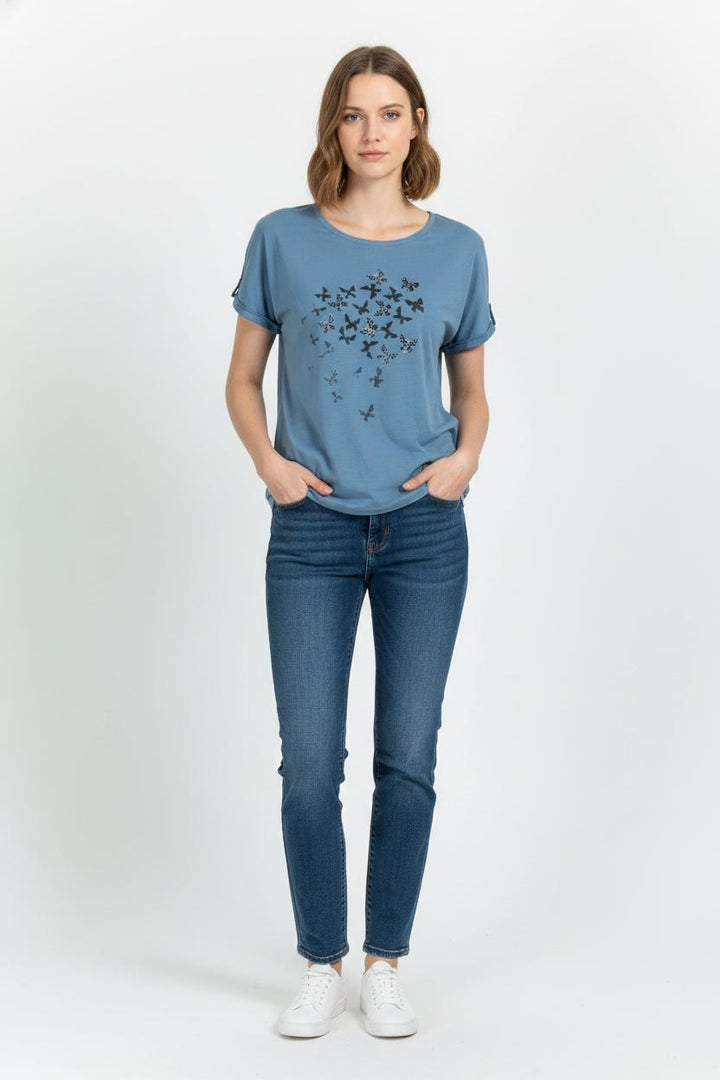 Tee-shirt Bleu - Taille L/40 de la marque Caroll | PARAD68641 - Vendu par Paradigme - Image 1