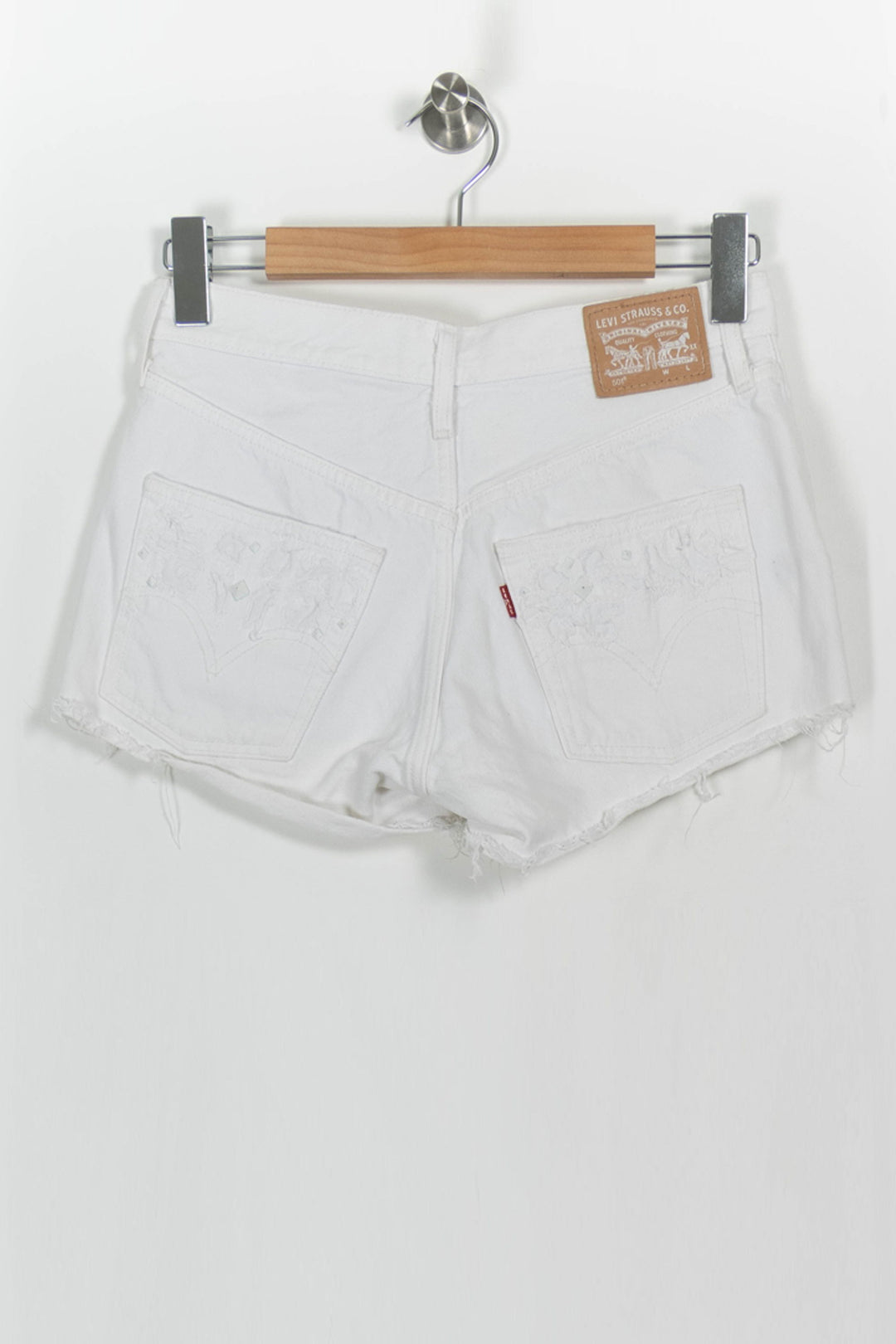 Short en Jean Blanc - Taille S/36 de la marque Levi's | PARAD68664 - Vendu par Paradigme - Image 4