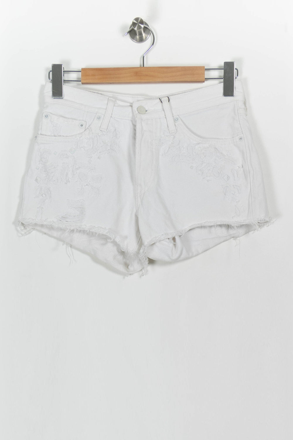 Short en Jean Blanc - Taille S/36 de la marque Levi's | PARAD68664 - Vendu par Paradigme - Image 2