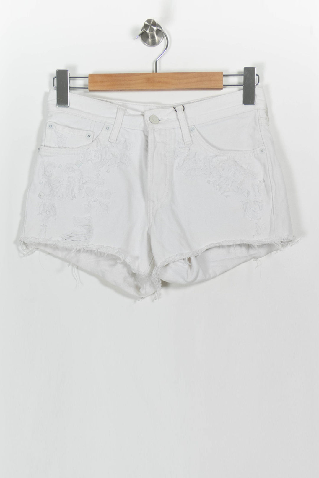 Short en Jean Blanc - Taille S/36 de la marque Levi's | PARAD68664 - Vendu par Paradigme - Image 2