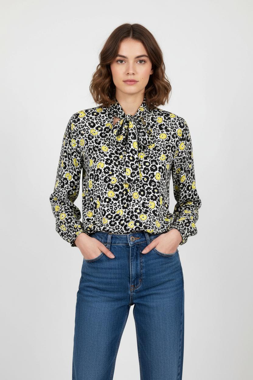 Blouse Noire et Jaune - Taille XS/34 de la marque The Kooples | PARAD68690 - Vendu par Paradigme - Image 1
