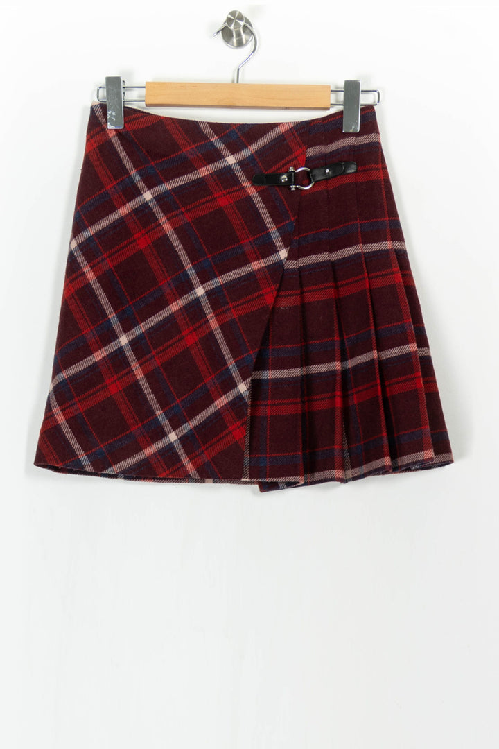Jupe Plissée Bordeaux et Rouge - Taille S/36 de la marque Caroll | PARAD68695 - Vendu par Paradigme - Image 2