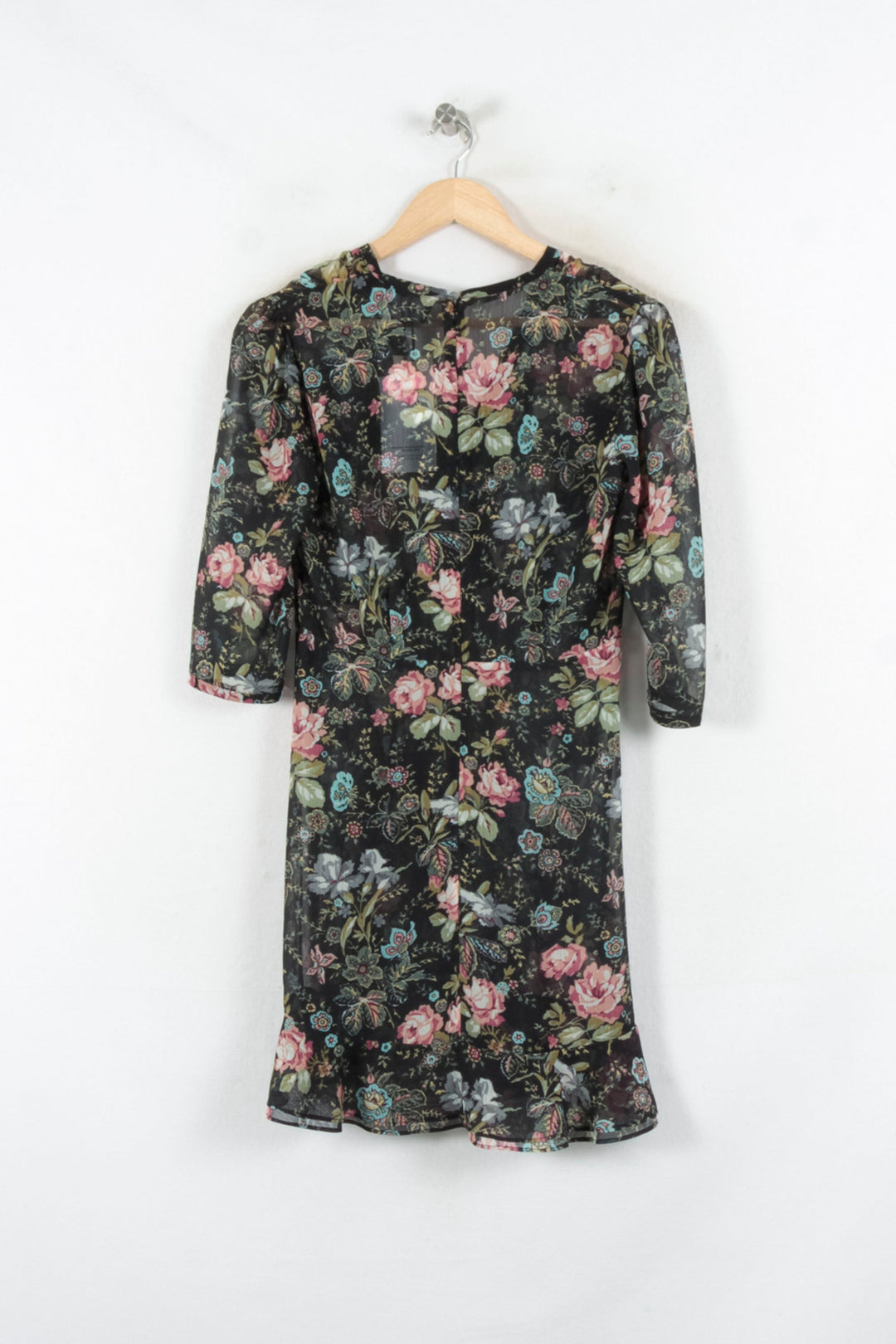 Robe Fleurie Noire et Rose - Taille XL/42 de la marque The Kooples | PARAD68704 - Vendu par Paradigme - Image 4