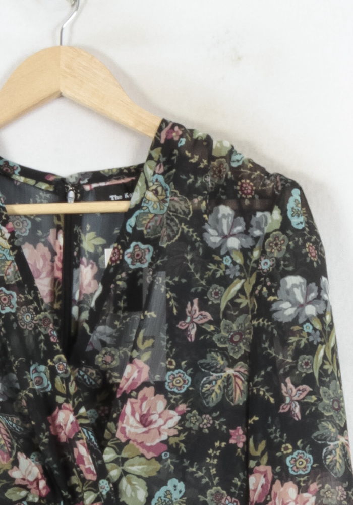 Robe Fleurie Noire et Rose - Taille XL/42 de la marque The Kooples | PARAD68704 - Vendu par Paradigme - Image 3