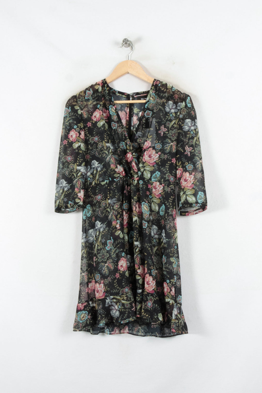 Robe Fleurie Noire et Rose - Taille XL/42 de la marque The Kooples | PARAD68704 - Vendu par Paradigme - Image 2