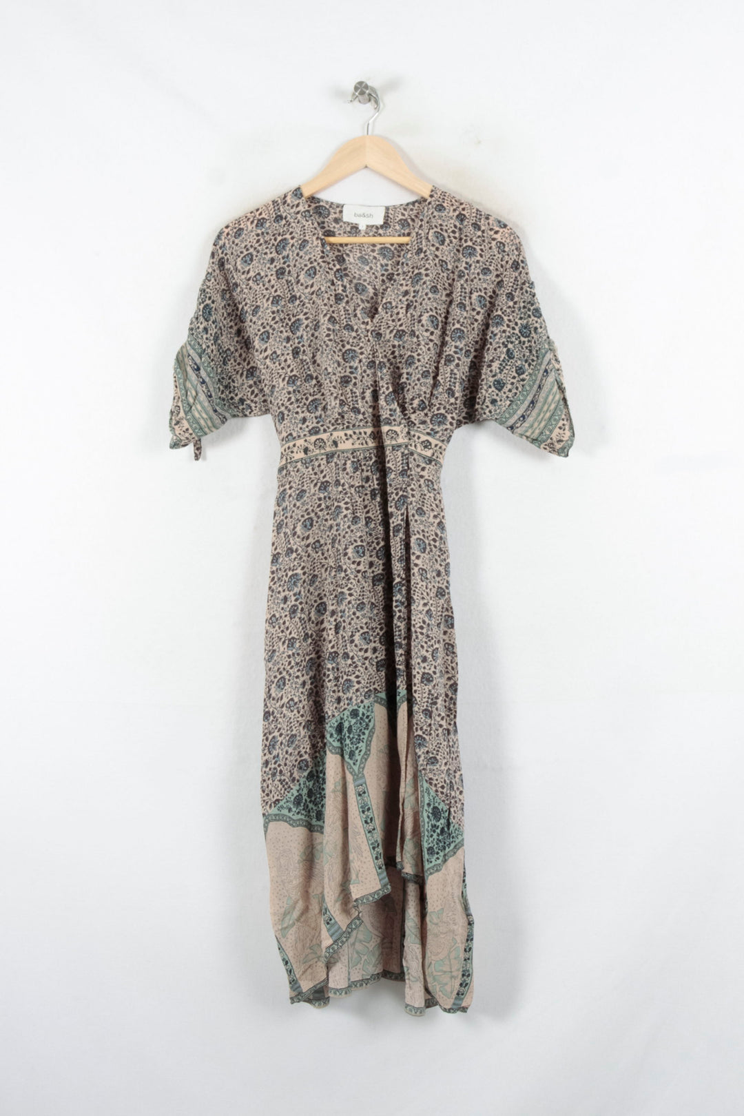 Robe Midi Beige et Vert - Taille M/38 de la marque ba&sh | PARAD68724 - Vendu par Paradigme - Image 2