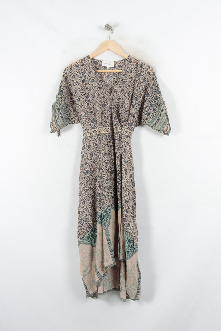 Robe Midi Beige et Vert - Taille M/38 de la marque ba&sh | PARAD68724 - Vendu par Paradigme - Image 2