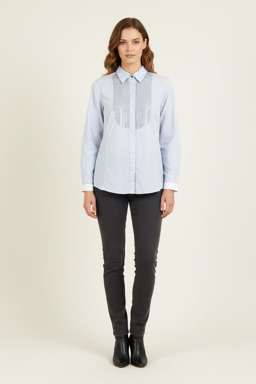 Chemise Bleue - Taille M/38 de la marque Marina Rinaldi | PARAD68730 - Vendu par Paradigme - Image 1