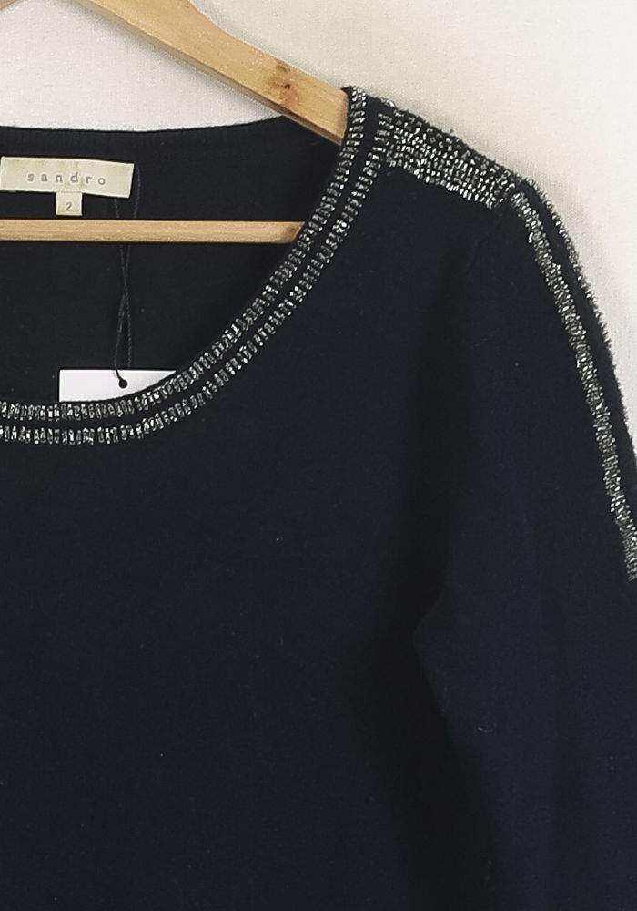 Pull Bleu - Taille M/38 de la marque Sandro | PARAD68741 - Vendu par Paradigme - Image 3
