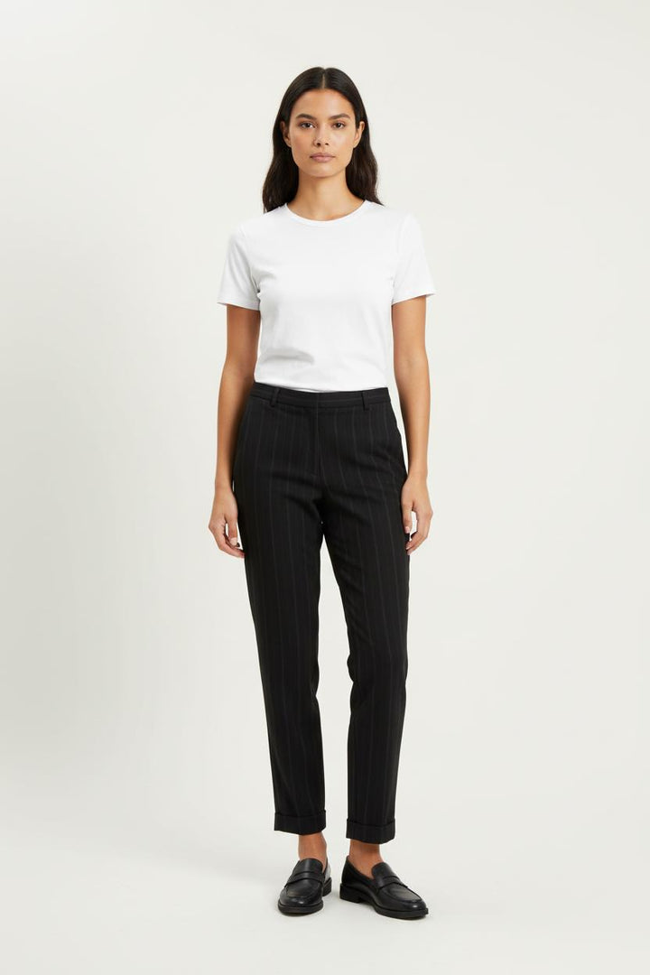 Pantalon À Rayures Noir - Taille XXL/44 de la marque Caroll | PARAD68759 - Vendu par Paradigme - Image 1