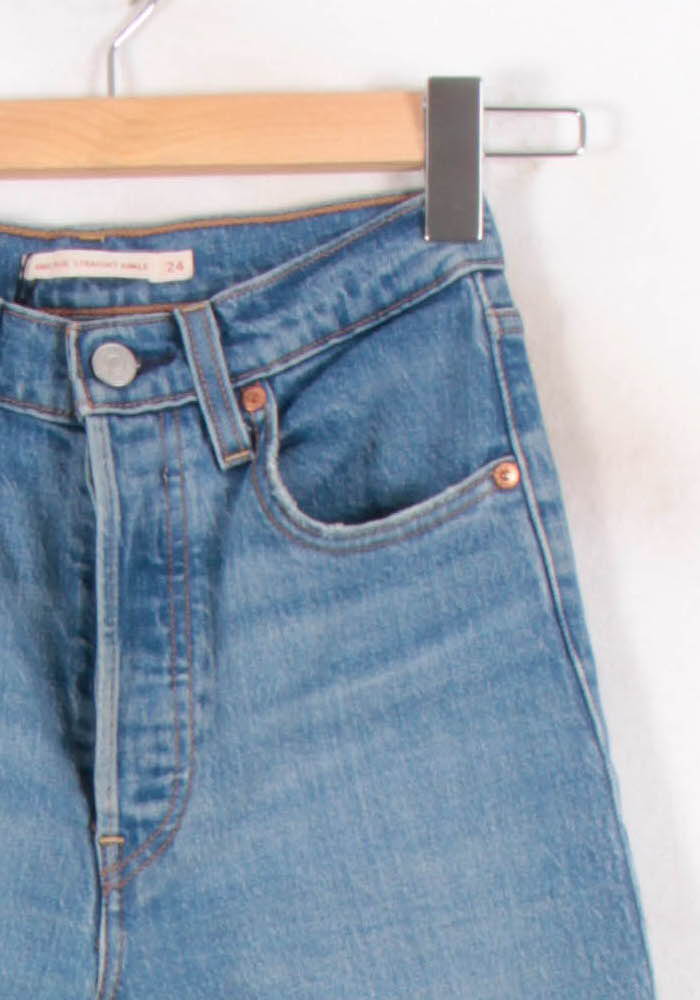 Jean Droit Bleu - Taille XS/34 de la marque Levi's | PARAD68764 - Vendu par Paradigme - Image 3