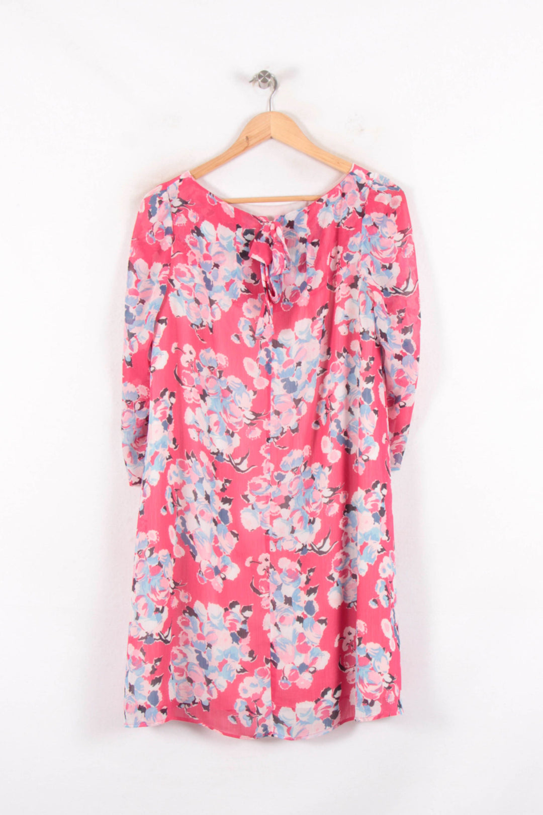 Robe Fleurie Rose et Bleu - Taille M/38 de la marque Claudie Pierlot | PARAD68766 - Vendu par Paradigme - Image 4