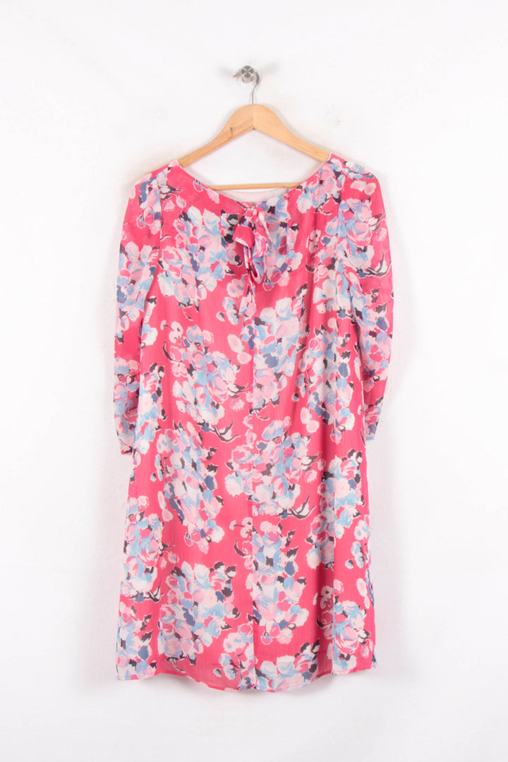 Robe Fleurie Rose et Bleu - Taille M/38 de la marque Claudie Pierlot | PARAD68766 - Vendu par Paradigme - Image 4