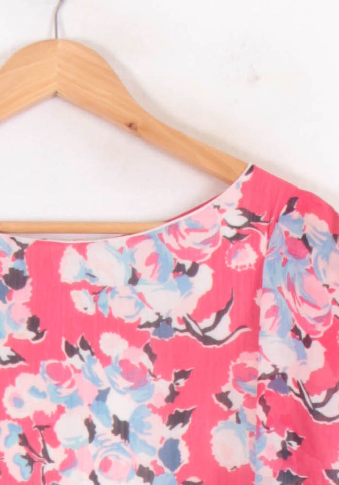 Robe Fleurie Rose et Bleu - Taille M/38 de la marque Claudie Pierlot | PARAD68766 - Vendu par Paradigme - Image 3