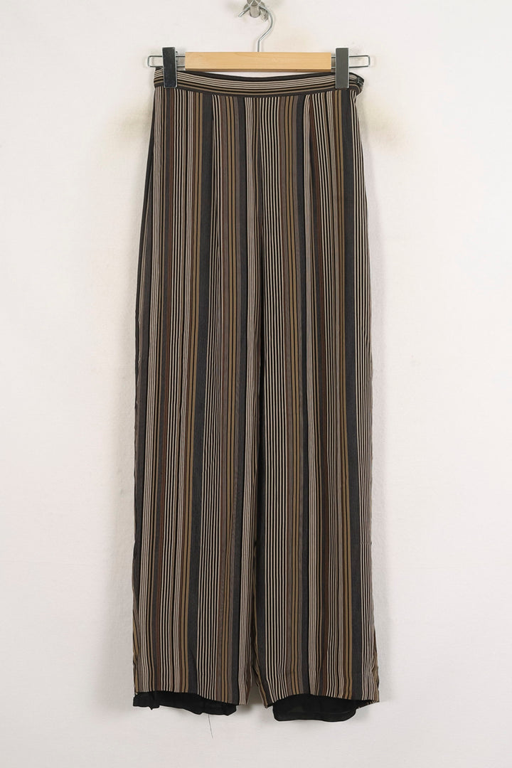 Pantalon Large Rayé Noir et Beige - Taille S/36 de la marque Caroll | PARAD68787 - Vendu par Paradigme - Image 2