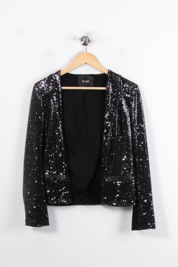 Veste Pailletée Noire - Taille S/36 de la marque Maje | PARAD68790 - Vendu par Paradigme - Image 2