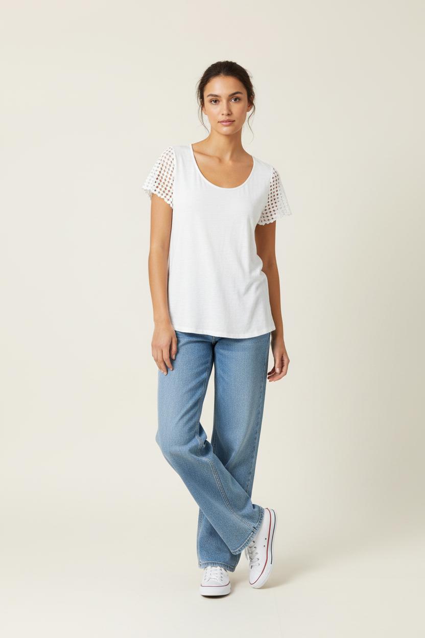 T-shirt Blanc - Taille L/40 de la marque Comptoir des Cotonniers | PARAD68818 - Vendu par Paradigme - Image 1