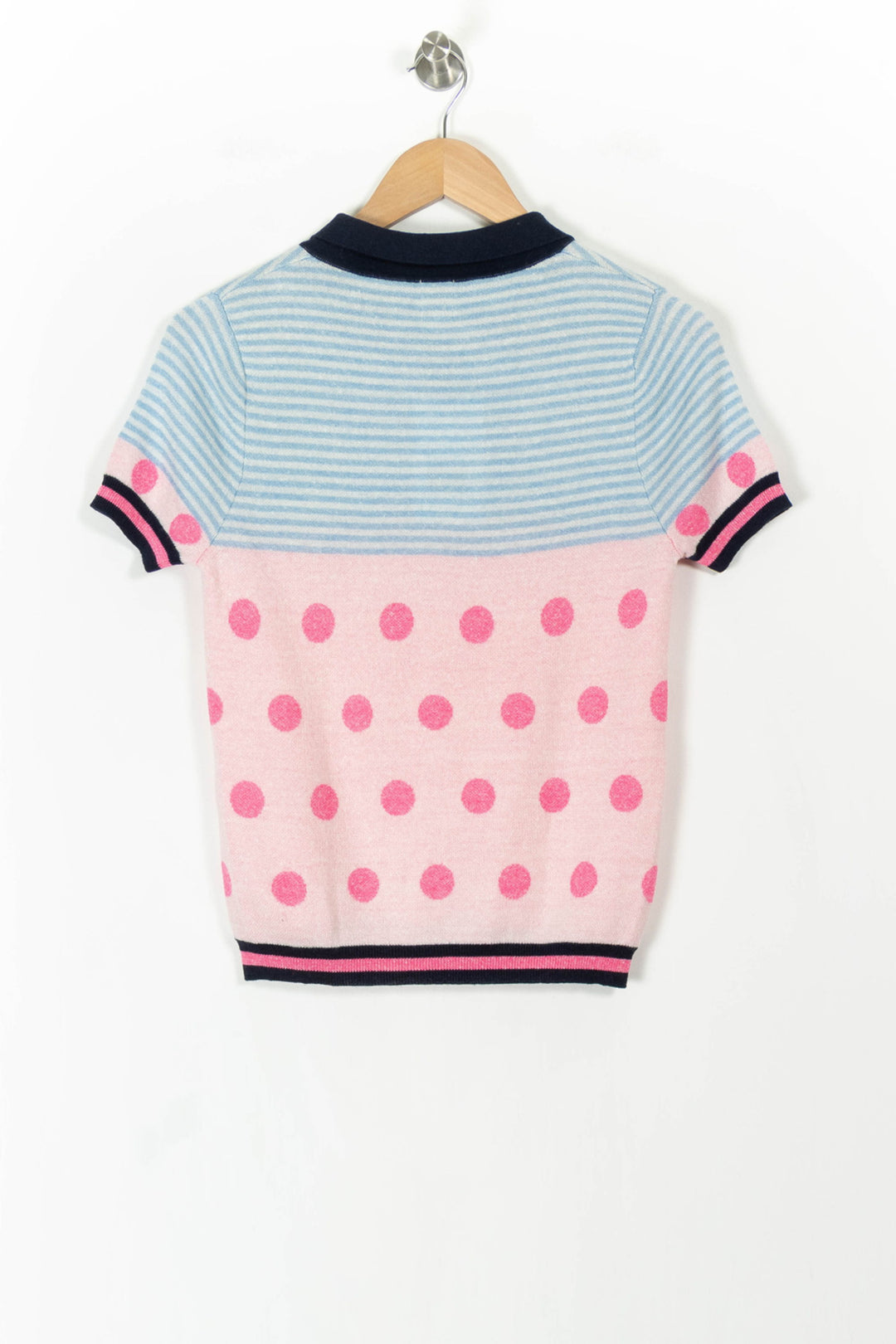 Polo Tricot Bleu et Rose - Taille S/36 de la marque Ines de la Fressange Paris | PARAD68828 - Vendu par Paradigme - Image 4