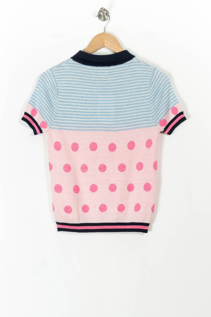 Polo Tricot Bleu et Rose - Taille S/36 de la marque Ines de la Fressange Paris | PARAD68828 - Vendu par Paradigme - Image 4