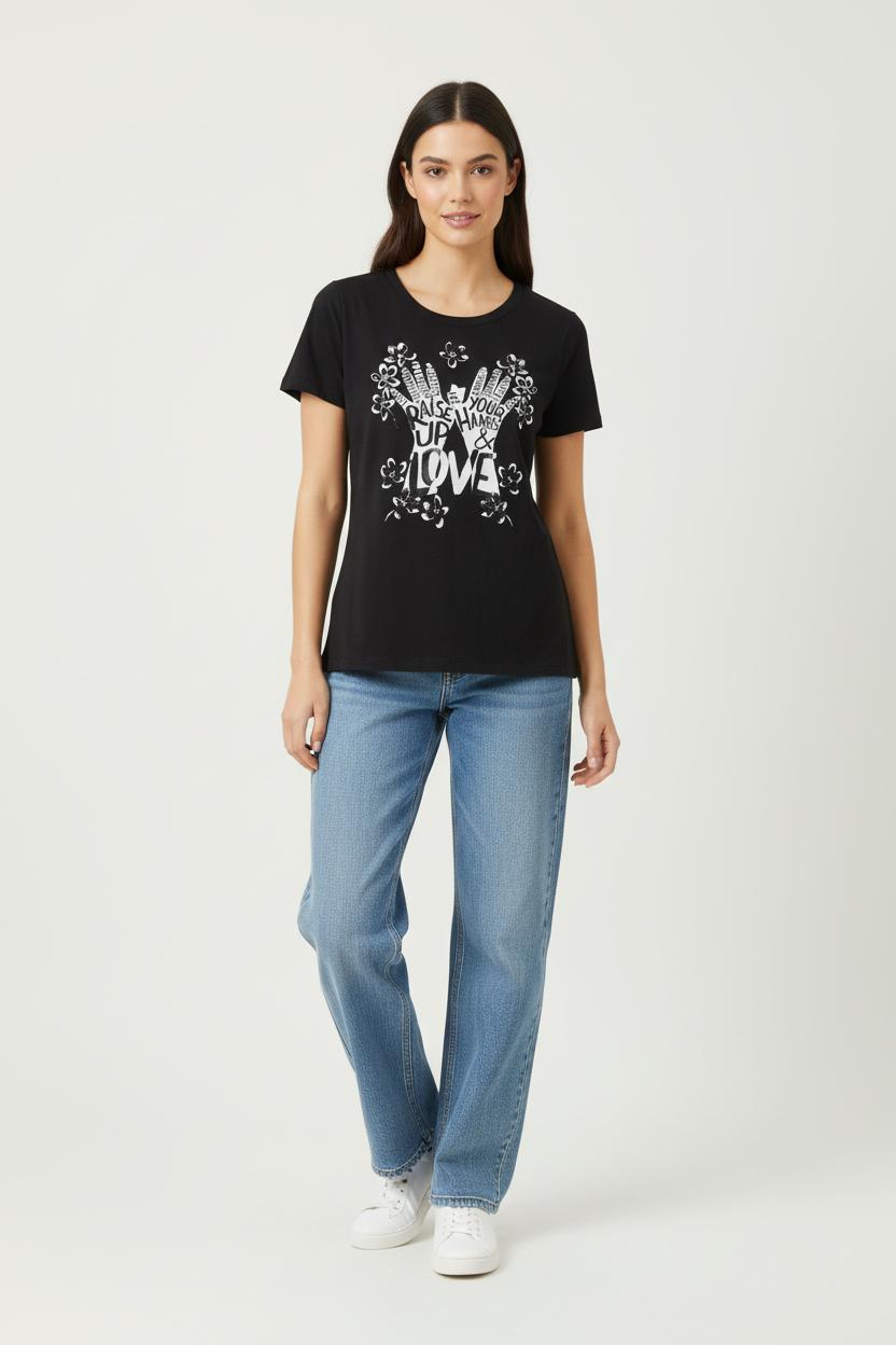 Tee-shirt Noir et Blanc - Taille S/36 de la marque Claudie Pierlot | PARAD68836 - Vendu par Paradigme - Image 1