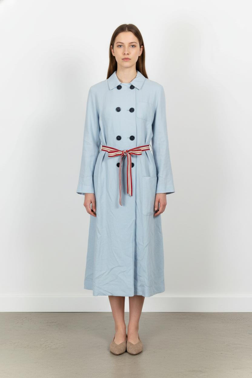 Trench Bleu clair et Rouge - Taille S/36 de la marque Ines de la Fressange Paris | PARAD68843 - Vendu par Paradigme - Image 1
