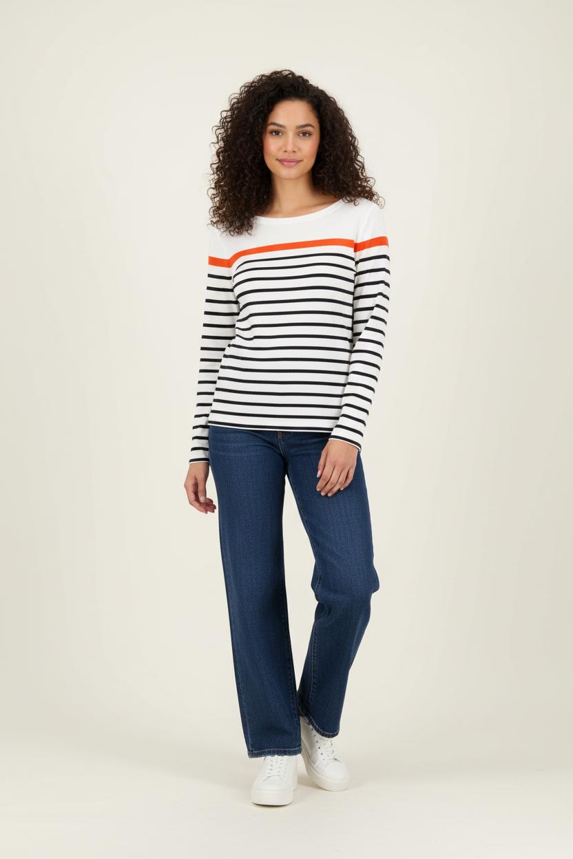 Marinière Blanche et Noire - Taille M/38 de la marque Caroll | PARAD68862 - Vendu par Paradigme - Image 1