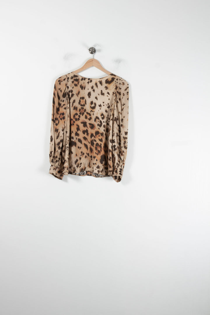 Blouse Marron et Beige - Taille M/38 de la marque Tara Jarmon | PARAD68870 - Vendu par Paradigme - Image 4