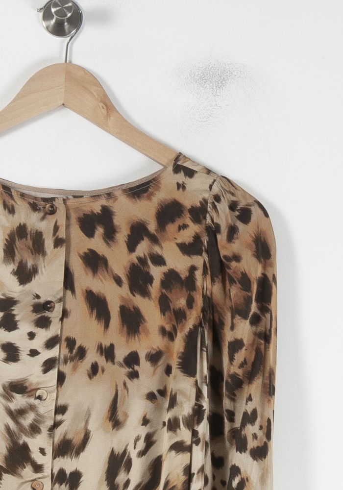 Blouse Marron et Beige - Taille M/38 de la marque Tara Jarmon | PARAD68870 - Vendu par Paradigme - Image 3