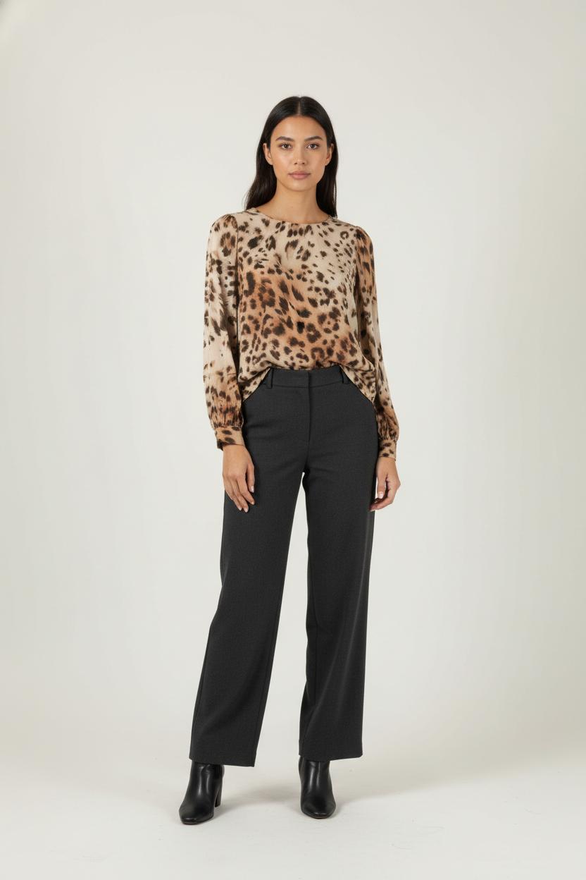 Blouse Marron et Beige - Taille M/38 de la marque Tara Jarmon | PARAD68870 - Vendu par Paradigme - Image 1