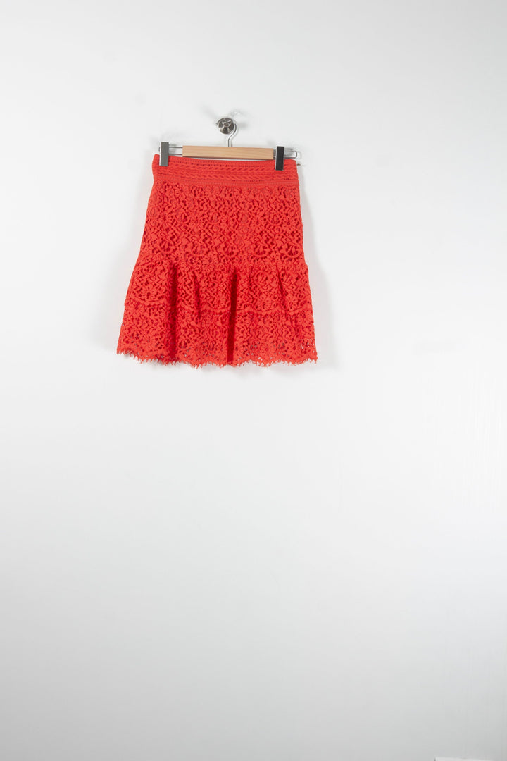 Jupe Dentelle Rouge - Taille M/38 de la marque Tara Jarmon | PARAD68875 - Vendu par Paradigme - Image 4