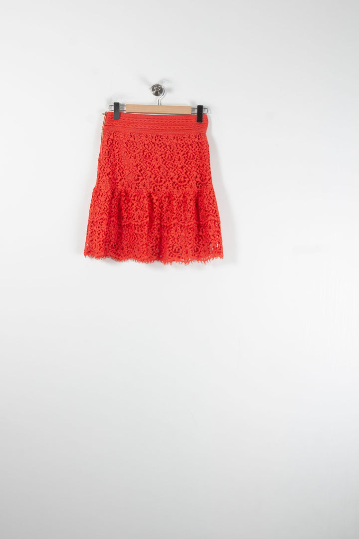 Jupe Dentelle Rouge - Taille M/38 de la marque Tara Jarmon | PARAD68875 - Vendu par Paradigme - Image 2