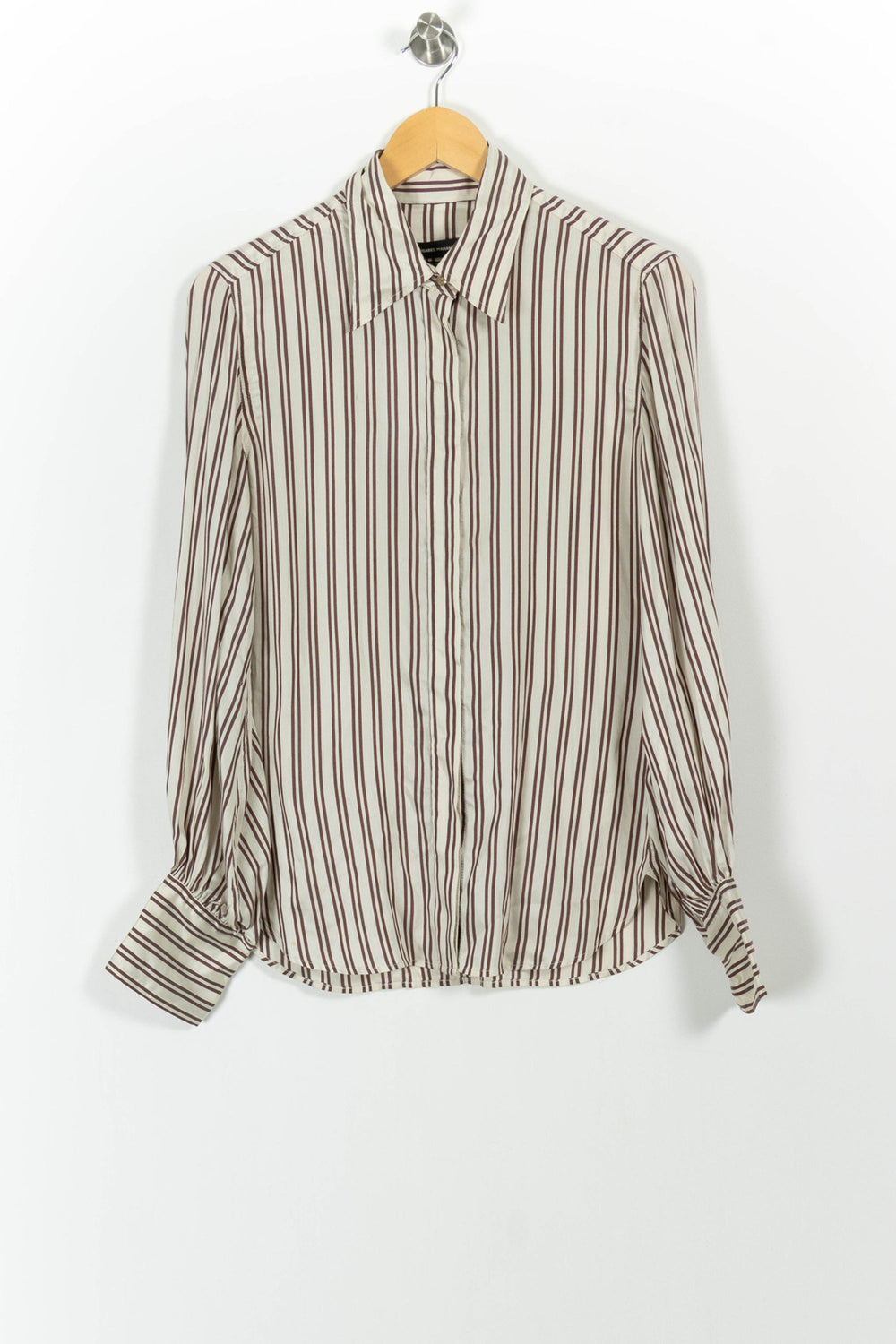 Chemise Rayée Blanc et Marron - Taille S/36 de la marque Isabel Marant | PARAD68881 - Vendu par Paradigme - Image 2