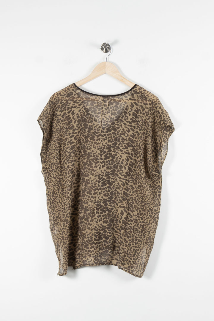 Blouse Léopard Beige et Marron - Taille XL/42 de la marque ba&sh | PARAD68898 - Vendu par Paradigme - Image 4