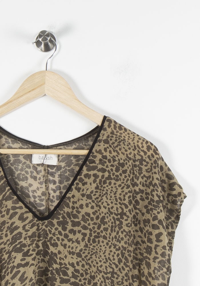 Blouse Léopard Beige et Marron - Taille XL/42 de la marque ba&sh | PARAD68898 - Vendu par Paradigme - Image 3