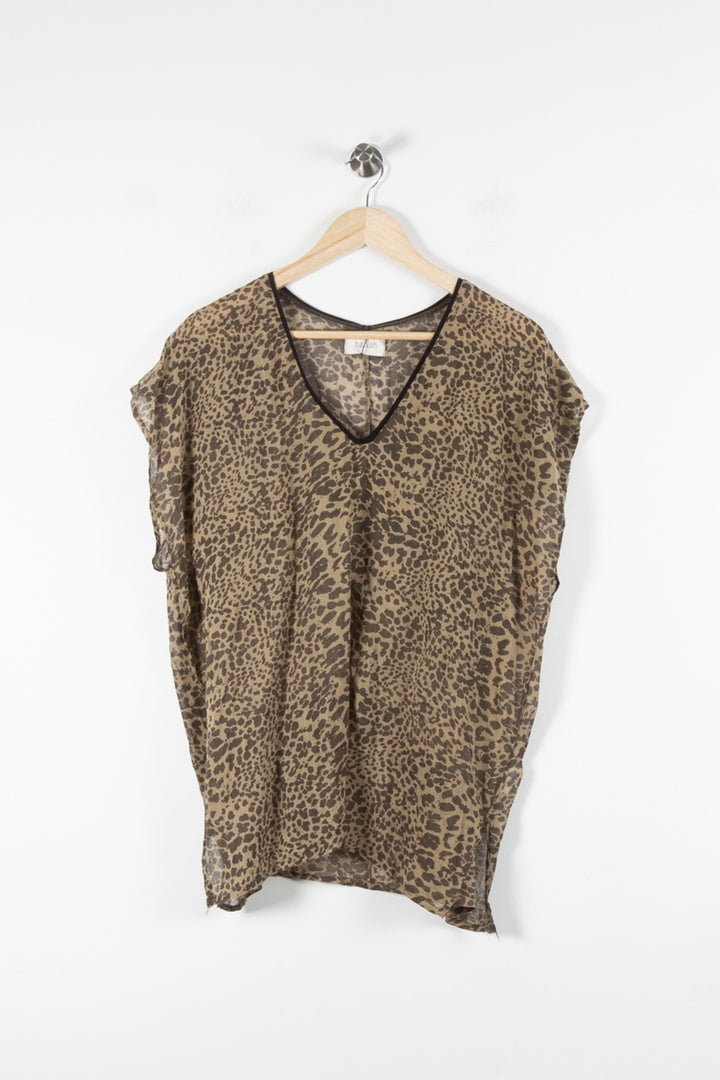 Blouse Léopard Beige et Marron - Taille XL/42 de la marque ba&sh | PARAD68898 - Vendu par Paradigme - Image 2