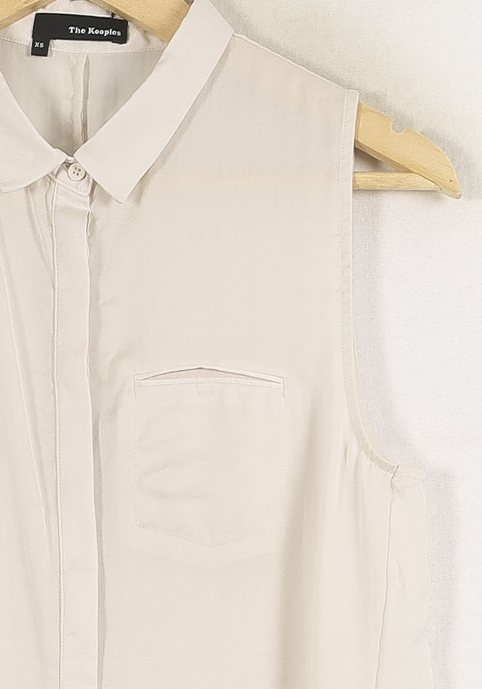 Chemise Sans Manches Beige - Taille XS/34 de la marque The Kooples | PARAD68908 - Vendu par Paradigme - Image 3