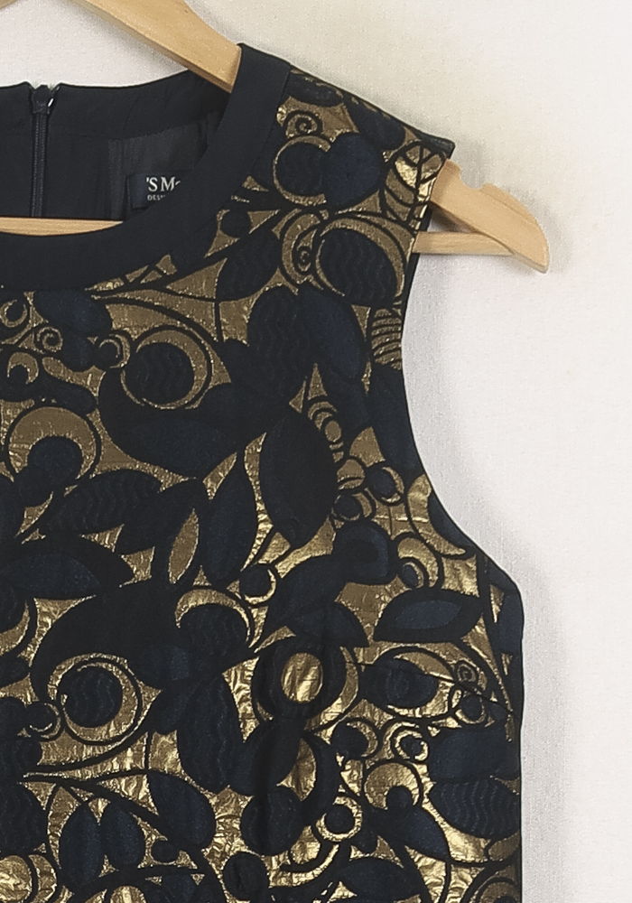 Robe Sans Manches Noire et Dorée - Taille M/38 de la marque Max Mara | PARAD68910 - Vendu par Paradigme - Image 3