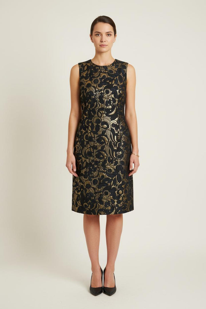 Robe Sans Manches Noire et Dorée - Taille M/38 de la marque Max Mara | PARAD68910 - Vendu par Paradigme - Image 1