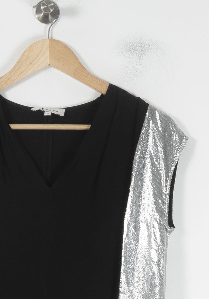 Robe Noire et Argentée - Taille M/38 de la marque Sandro | PARAD68928 - Vendu par Paradigme - Image 3