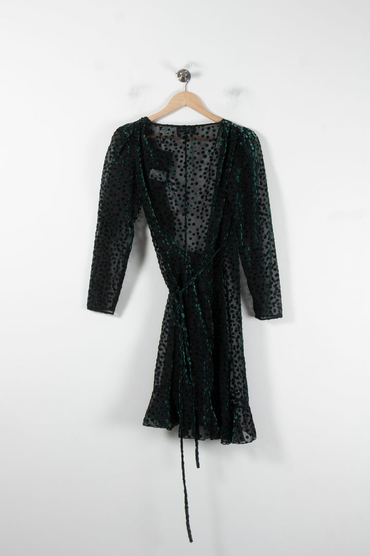 Robe Portefeuille Noire et Verte - Taille S/36 de la marque The Kooples | PARAD68938 - Vendu par Paradigme - Image 4