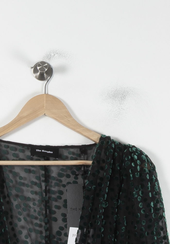 Robe Portefeuille Noire et Verte - Taille S/36 de la marque The Kooples | PARAD68938 - Vendu par Paradigme - Image 3