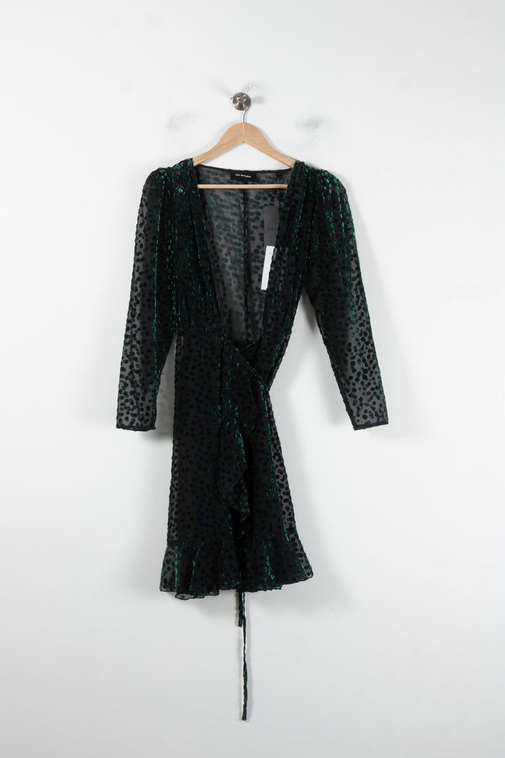 Robe Portefeuille Noire et Verte - Taille S/36 de la marque The Kooples | PARAD68938 - Vendu par Paradigme - Image 2