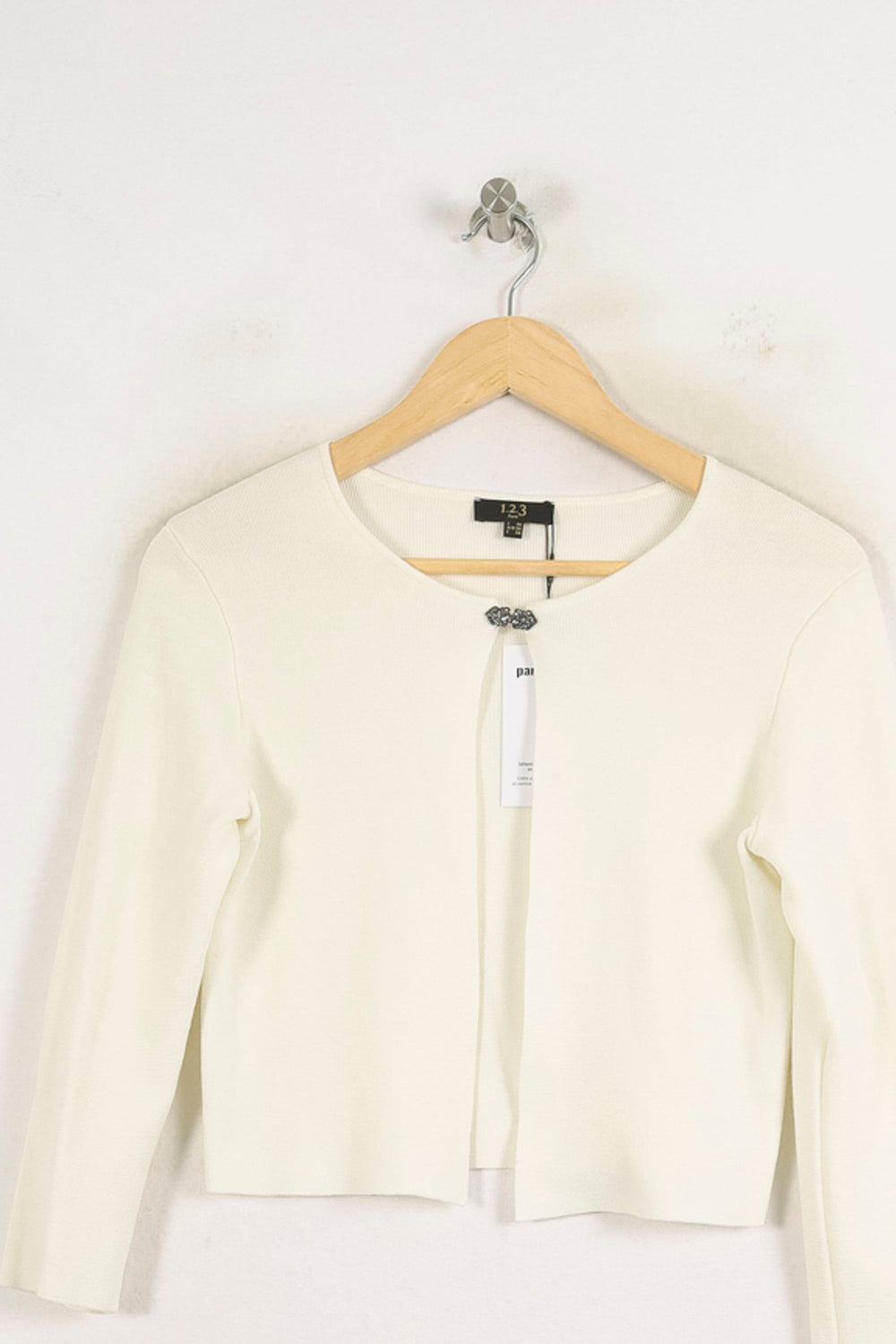 Cardigan Blanc - Taille S/36 de la marque Maison 123 | PARAD68949 - Vendu par Paradigme - Image 2