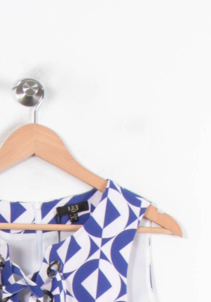 Robe Sans Manches Bleu et Blanche - Taille M/38 de la marque Maison 123 | PARAD68950 - Vendu par Paradigme - Image 3