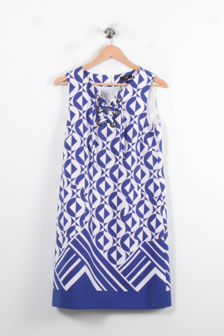 Robe Sans Manches Bleu et Blanche - Taille M/38 de la marque Maison 123 | PARAD68950 - Vendu par Paradigme - Image 2