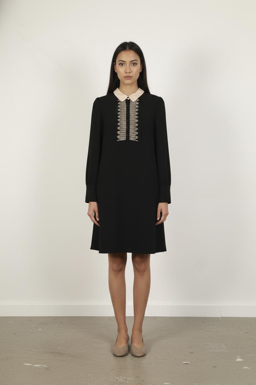 Robe Courte Noire et Beige - Taille XL/42