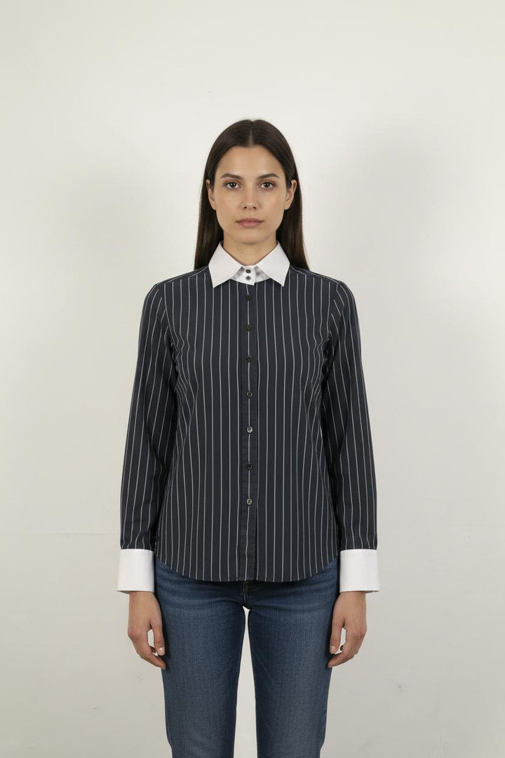Chemise à Rayures Bleue et Blanche - Taille M/38