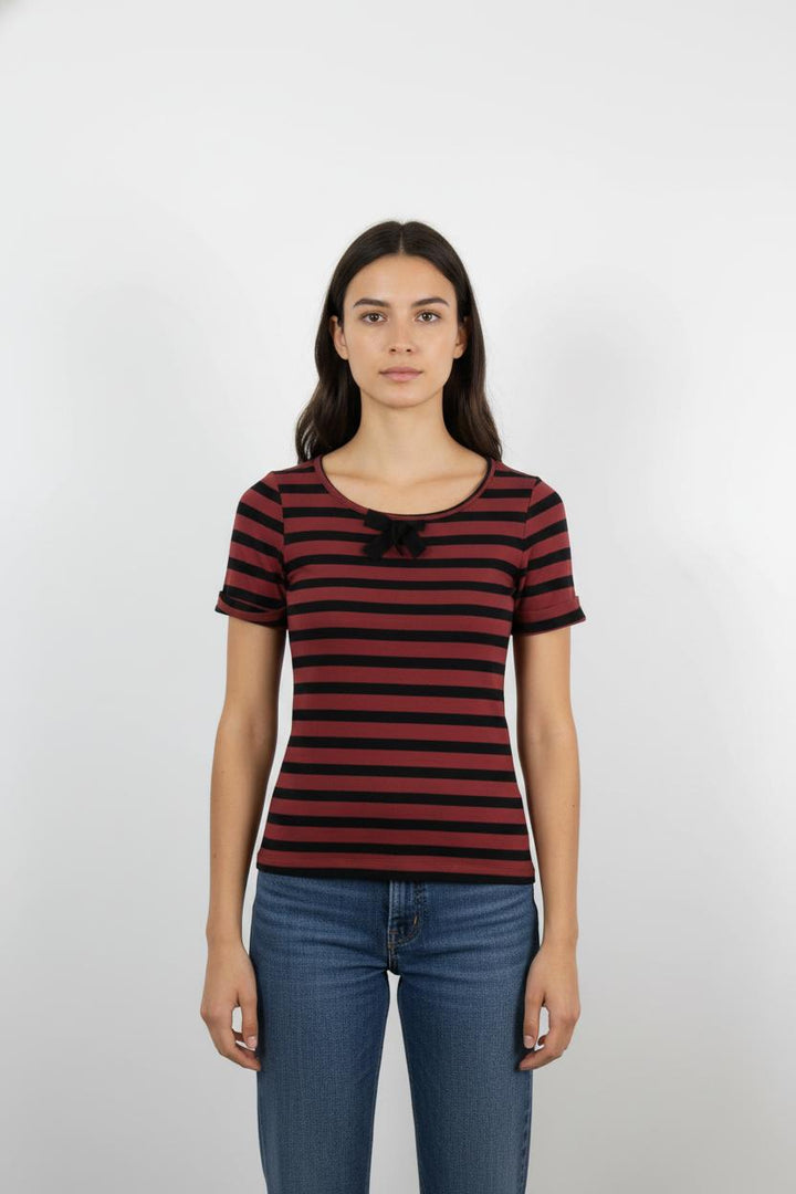 Tee-shirt Bordeaux et Noir - Taille S/36