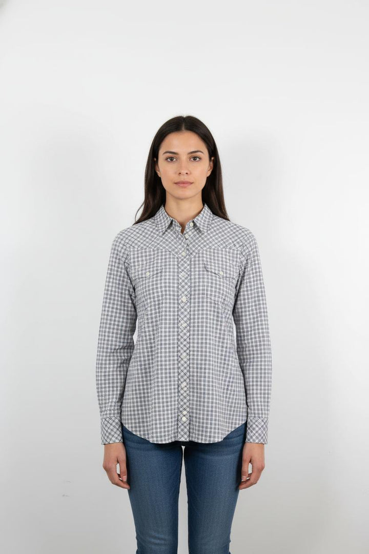 Chemise à Carreaux Blanche et Bleue - Taille S/36