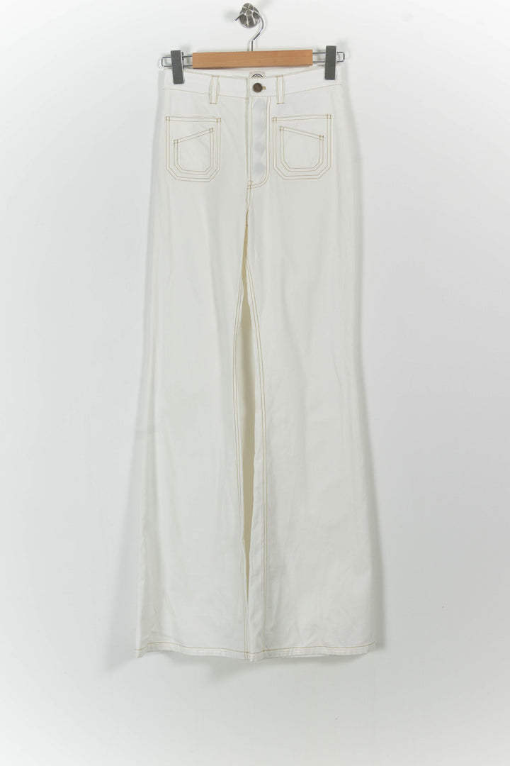 Pantalon Évasé Blanc - Taille S/36 de la marque Ines de la Fressange Paris | PARAD69023 - Vendu par Paradigme - Image 2